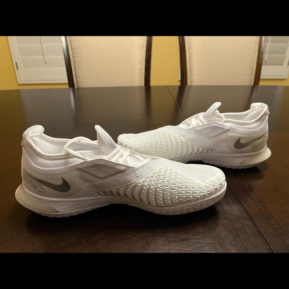 New Nike Court React Vapor NXT White Silver Tennis Sneaker Shoes - Picture 10 of 12